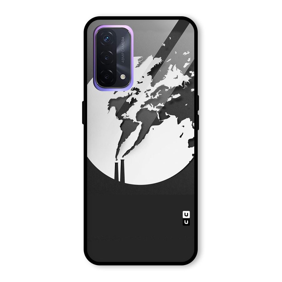 Disorted Design Black Glass Back Case for Oppo A74 5G