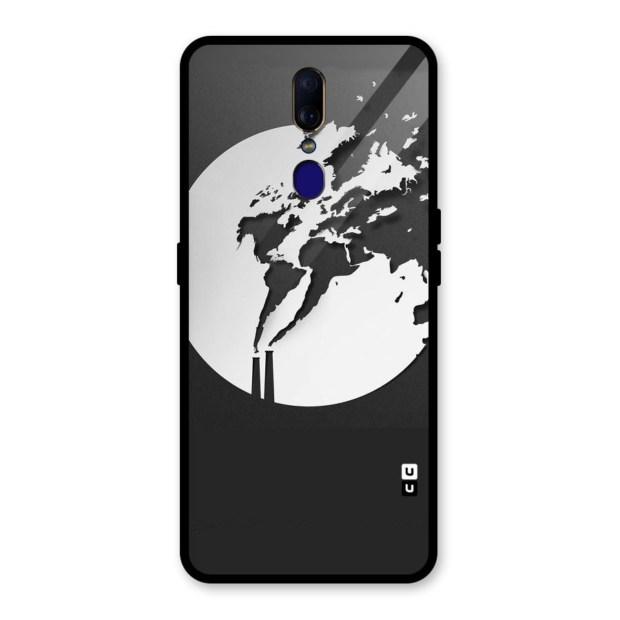 Disorted Design Black Glass Back Case for Oppo F11