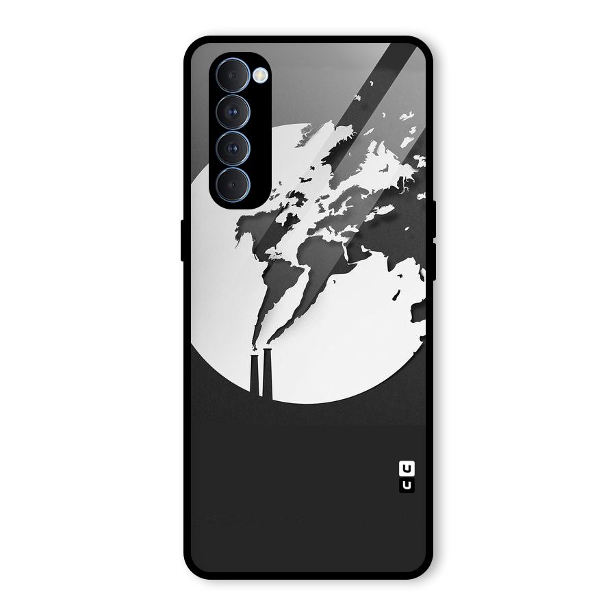 Disorted Design Black Glass Back Case for Oppo Reno4 Pro