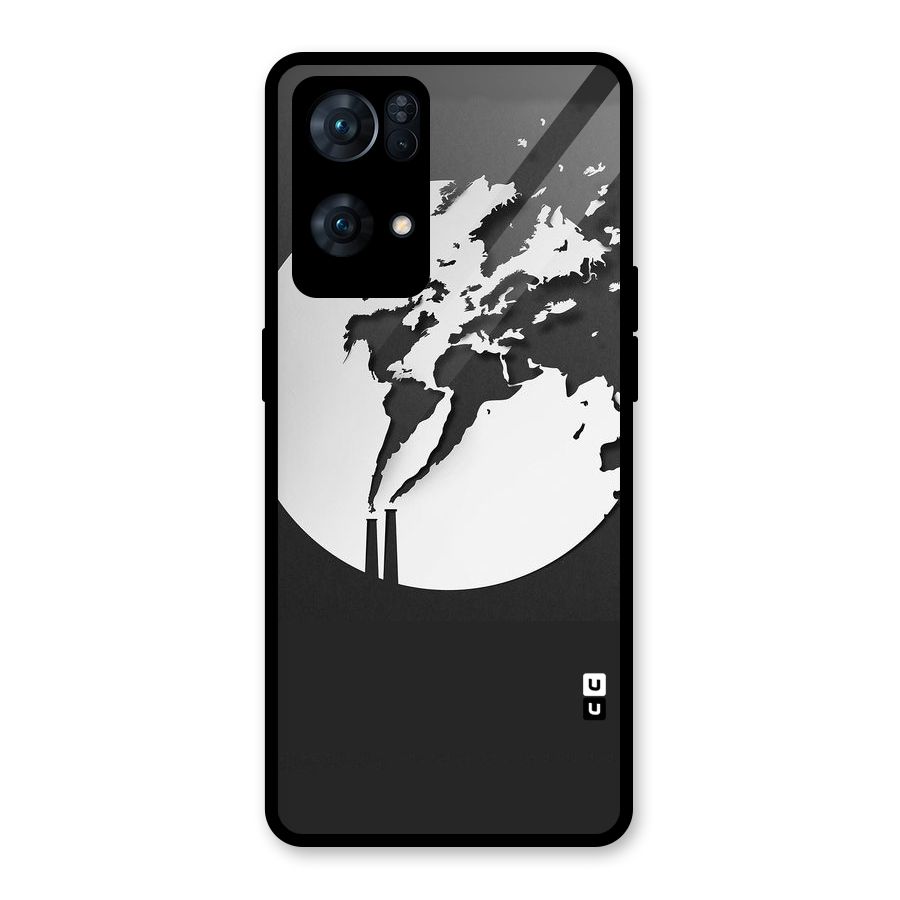 Disorted Design Black Glass Back Case for Oppo Reno7 Pro 5G