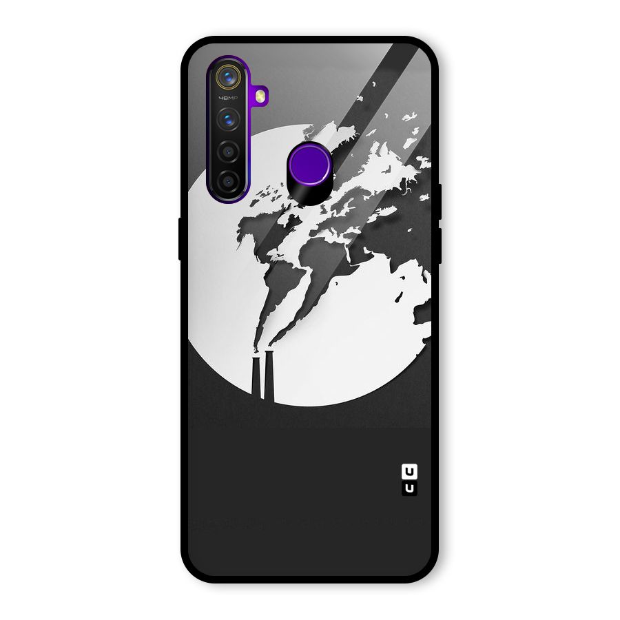 Disorted Design Black Glass Back Case for Realme 5 Pro