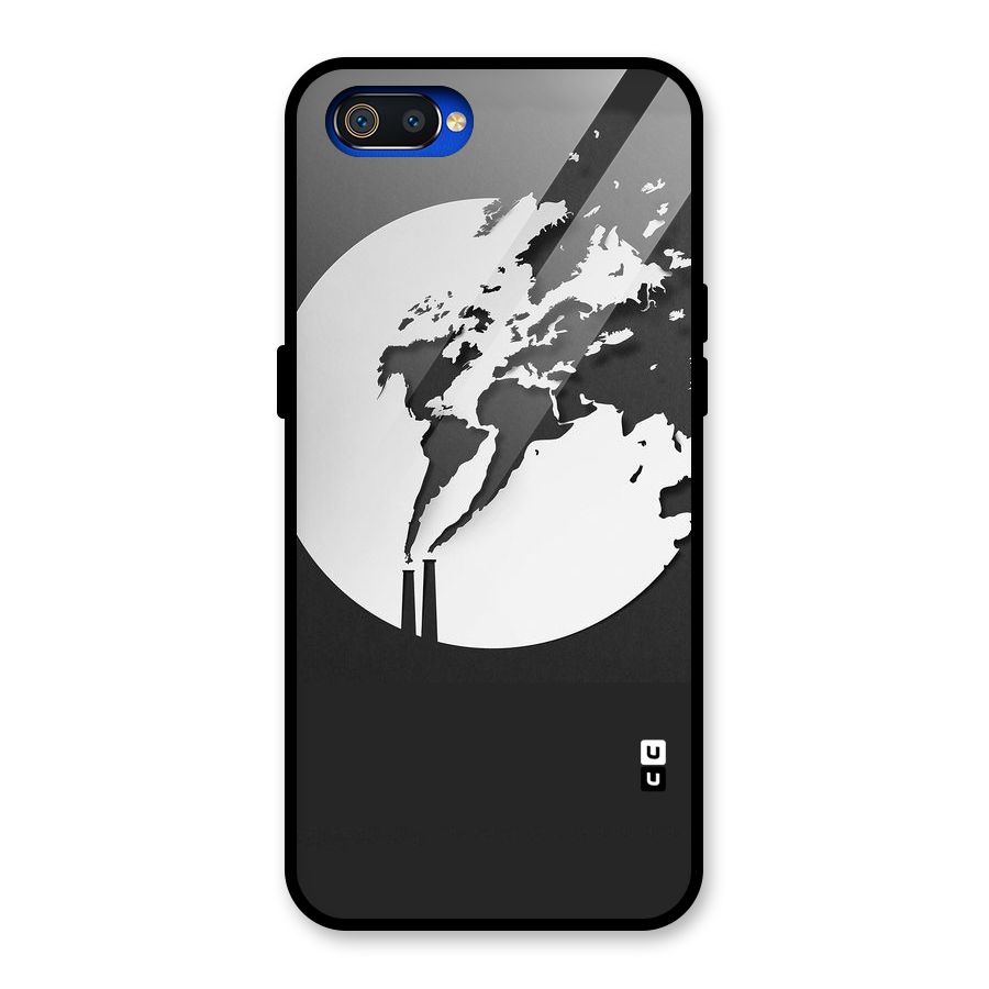 Disorted Design Black Glass Back Case for Realme C2