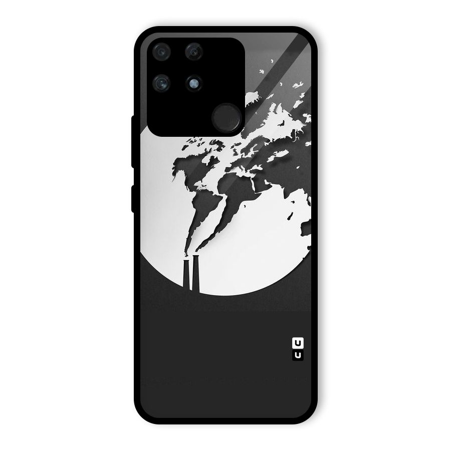 Disorted Design Black Glass Back Case for Realme Narzo 50A