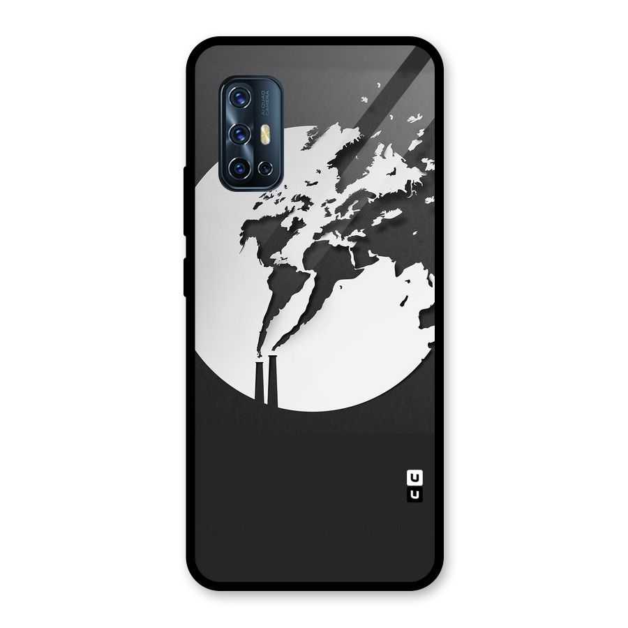 Disorted Design Black Glass Back Case for Vivo V17