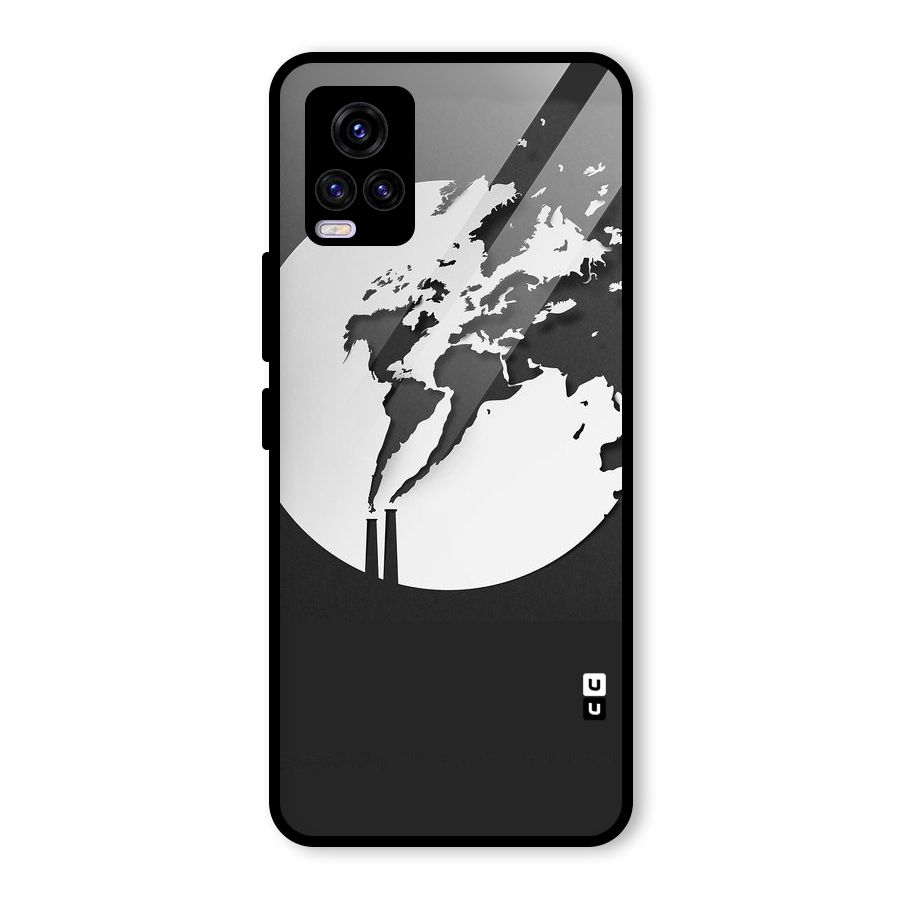 Disorted Design Black Glass Back Case for Vivo V20