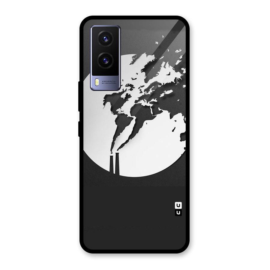 Disorted Design Black Glass Back Case for Vivo V21e 5G