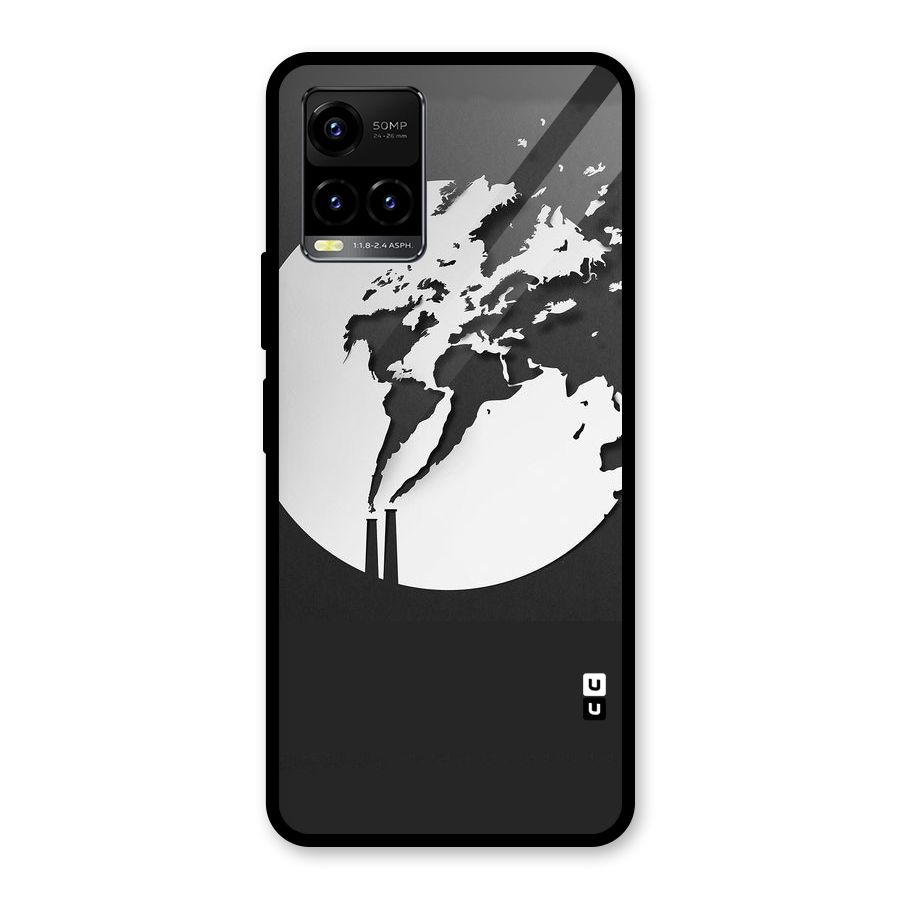 Disorted Design Black Glass Back Case for Vivo Y21A