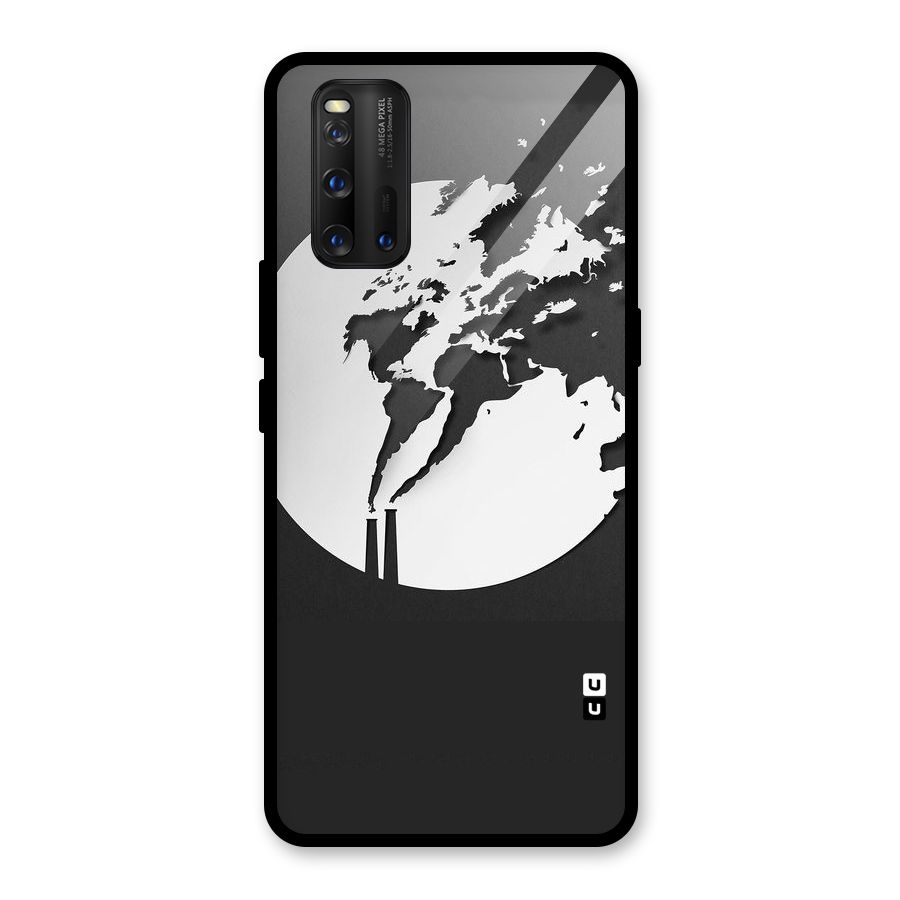 Disorted Design Black Glass Back Case for Vivo iQOO 3