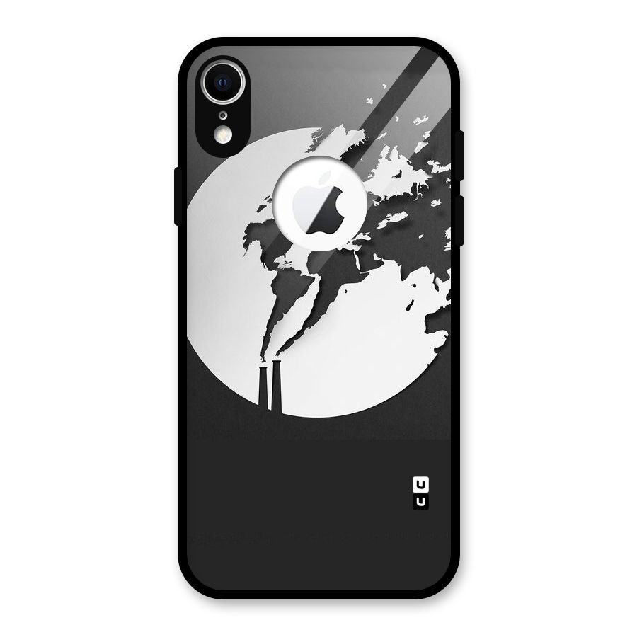Disorted Design Black Glass Back Case for iPhone XR Logo Cut