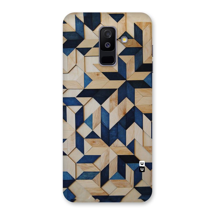 Disorted Wood Blue Back Case for Galaxy A6 Plus