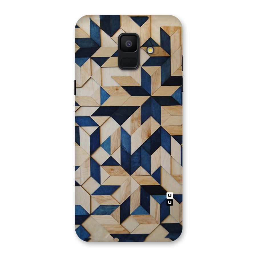 Disorted Wood Blue Back Case for Galaxy A6 (2018)