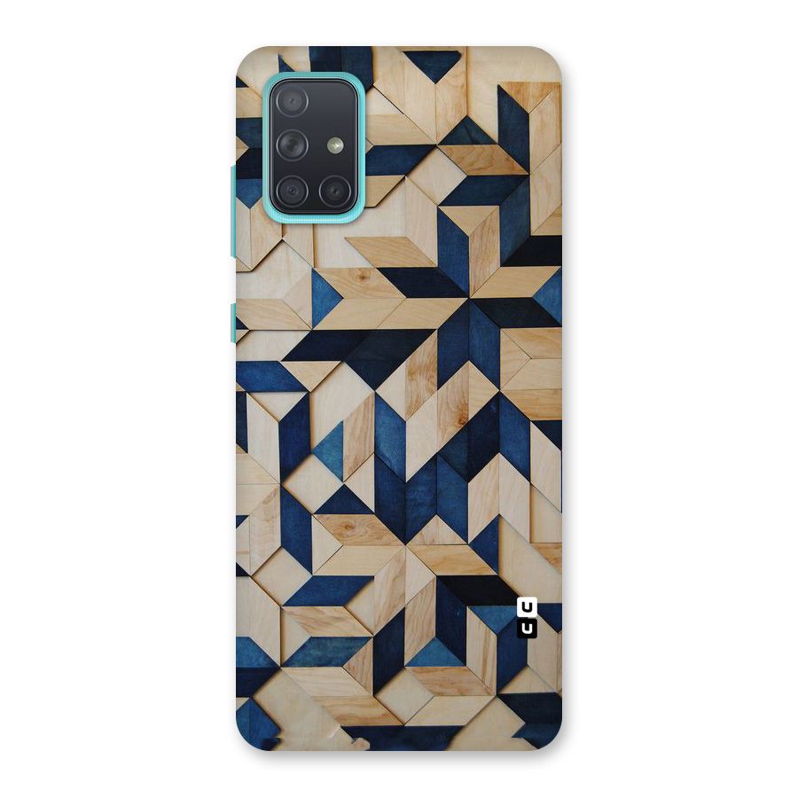 Disorted Wood Blue Back Case for Galaxy A71
