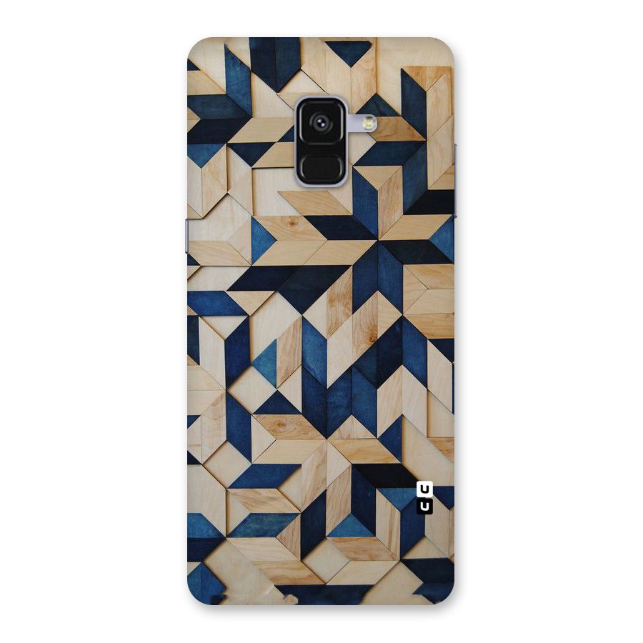 Disorted Wood Blue Back Case for Galaxy A8 Plus