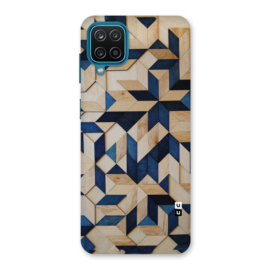 Disorted Wood Blue Back Case for Galaxy M12