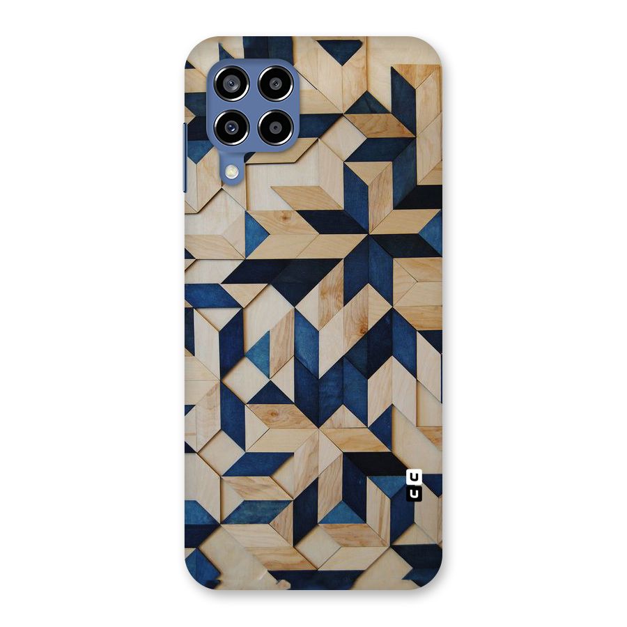Disorted Wood Blue Back Case for Galaxy M53 5G