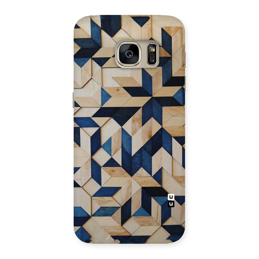 Disorted Wood Blue Back Case for Galaxy S7