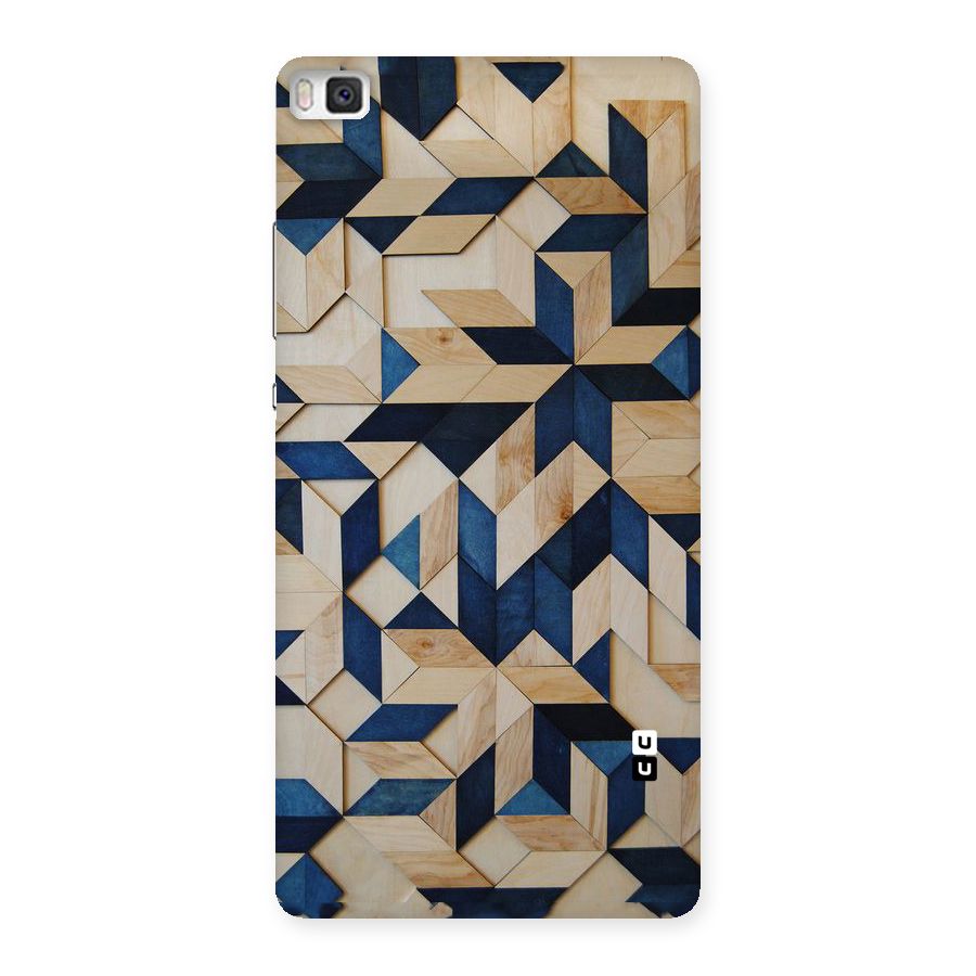 Disorted Wood Blue Back Case for Huawei P8