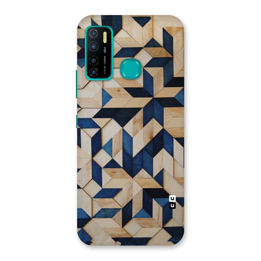 Disorted Wood Blue Back Case for Infinix Hot 9 Pro