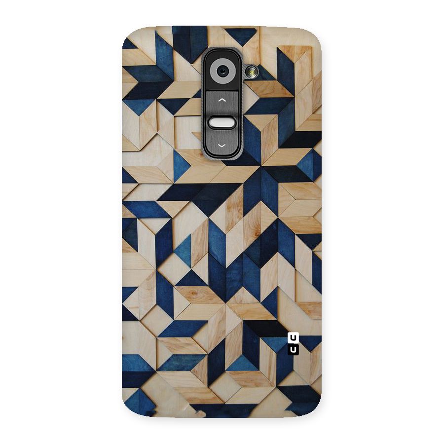 Disorted Wood Blue Back Case for LG G2