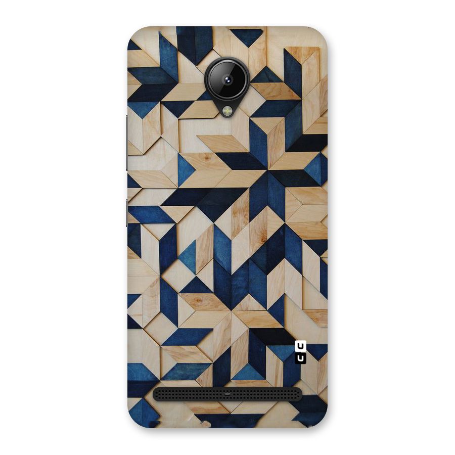 Disorted Wood Blue Back Case for Lenovo C2