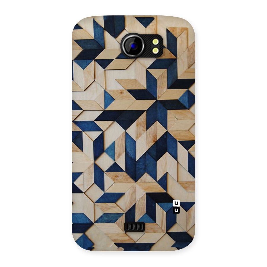Disorted Wood Blue Back Case for Micromax Canvas 2 A110