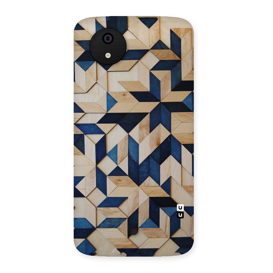 Disorted Wood Blue Back Case for Micromax Canvas A1
