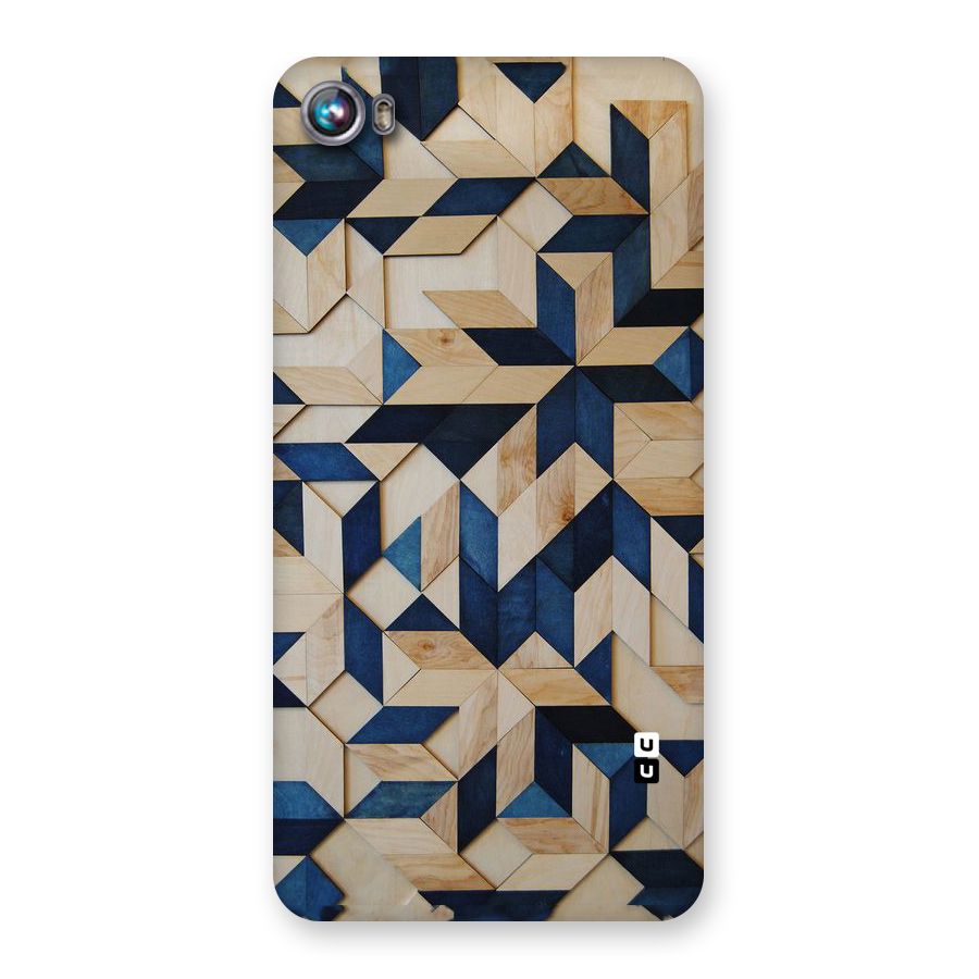 Disorted Wood Blue Back Case for Micromax Canvas Fire 4 A107