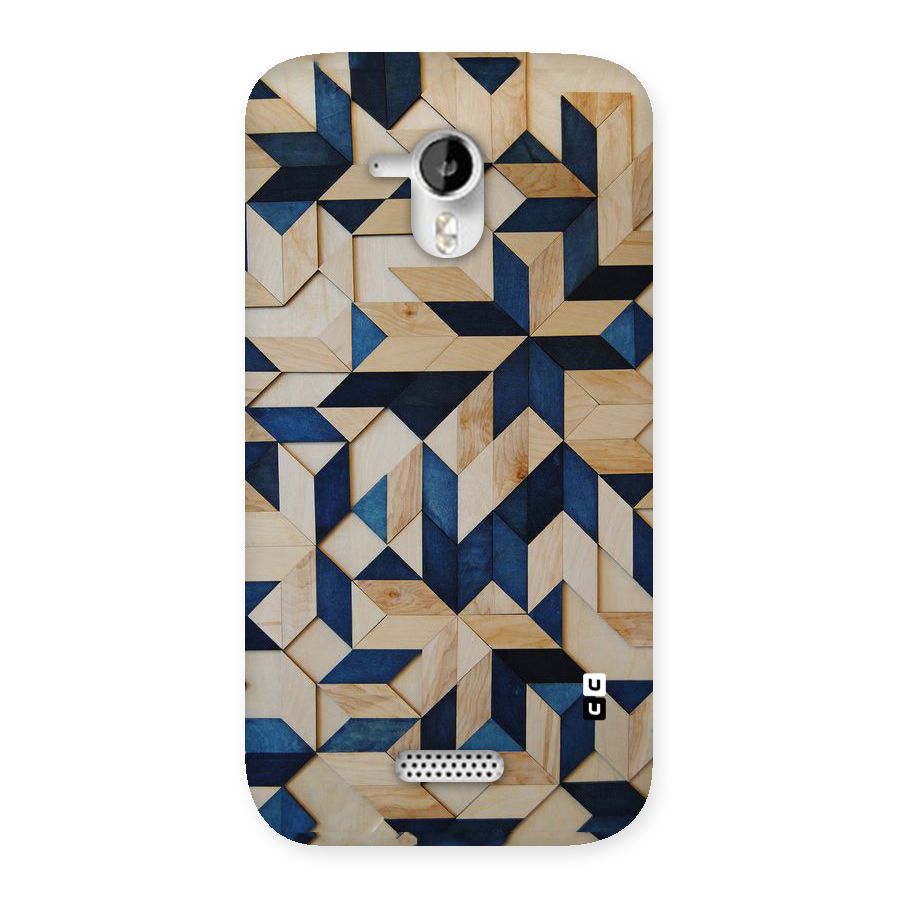 Disorted Wood Blue Back Case for Micromax Canvas HD A116