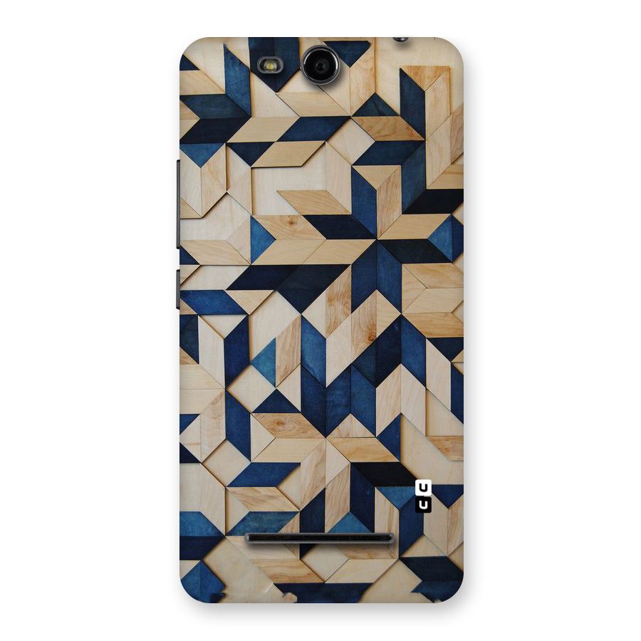 Disorted Wood Blue Back Case for Micromax Canvas Juice 3 Q392