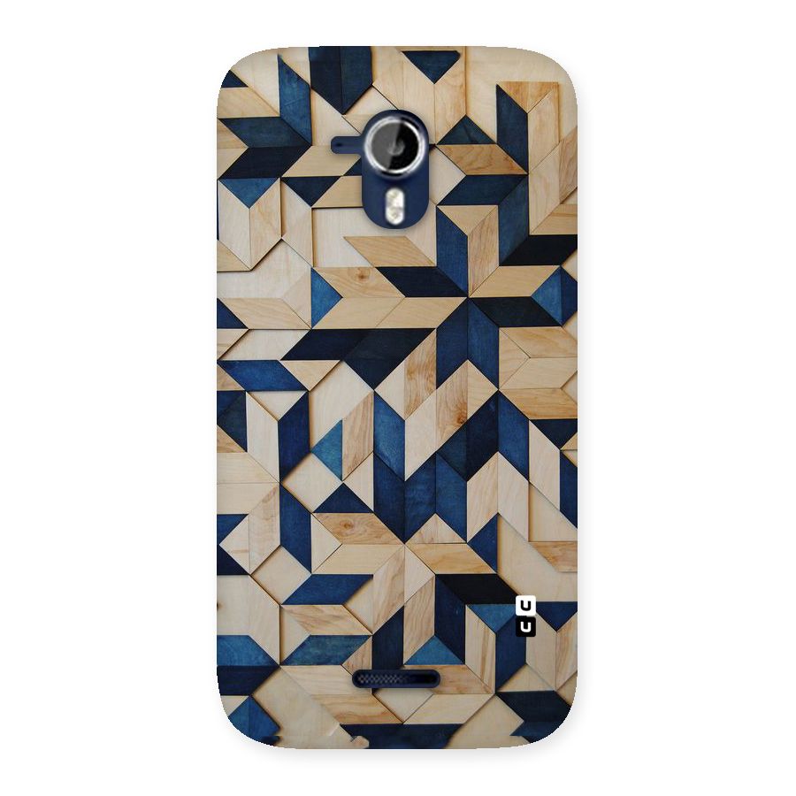 Disorted Wood Blue Back Case for Micromax Canvas Magnus A117