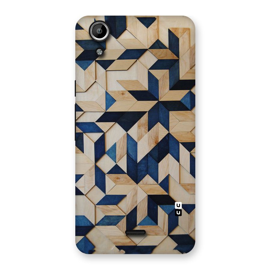 Disorted Wood Blue Back Case for Micromax Canvas Selfie Lens Q345