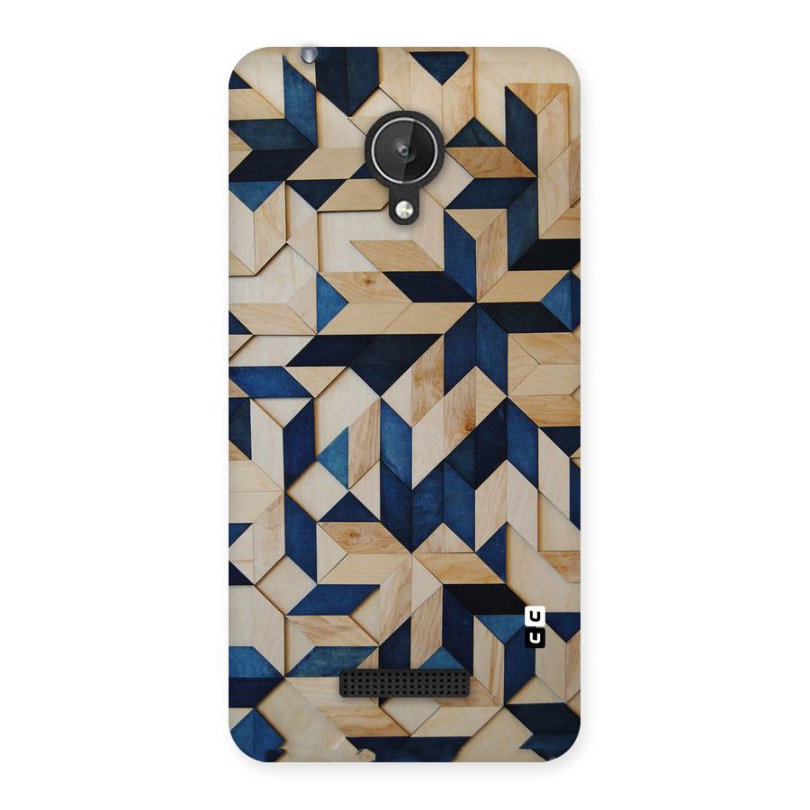 Disorted Wood Blue Back Case for Micromax Canvas Spark Q380