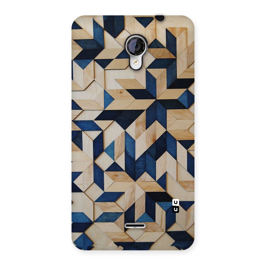Disorted Wood Blue Back Case for Micromax Unite 2 A106