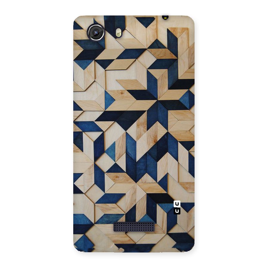 Disorted Wood Blue Back Case for Micromax Unite 3