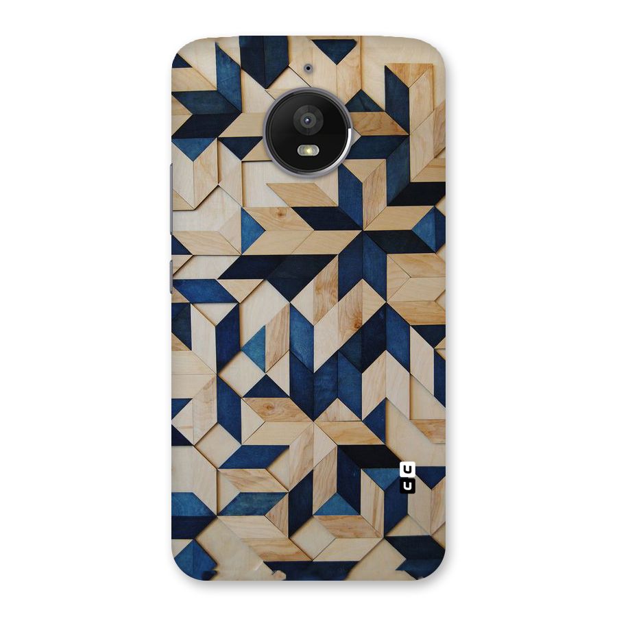 Disorted Wood Blue Back Case for Moto E4 Plus