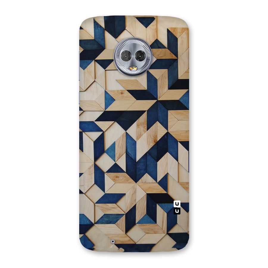 Disorted Wood Blue Back Case for Moto G6