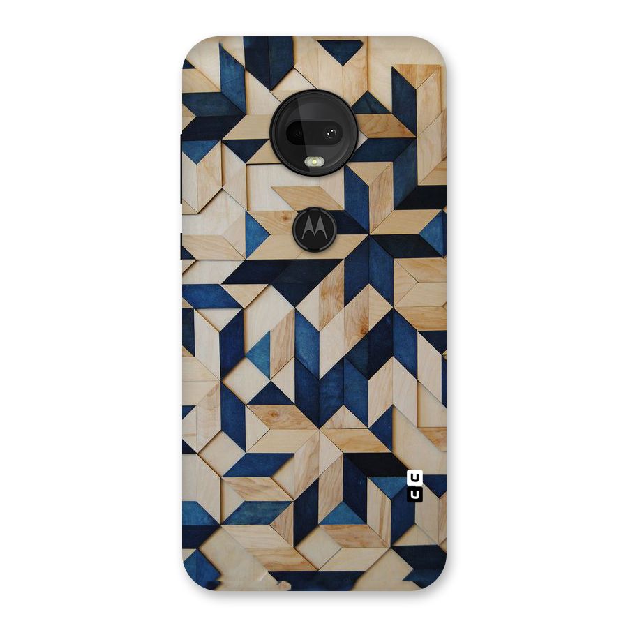 Disorted Wood Blue Back Case for Moto G7