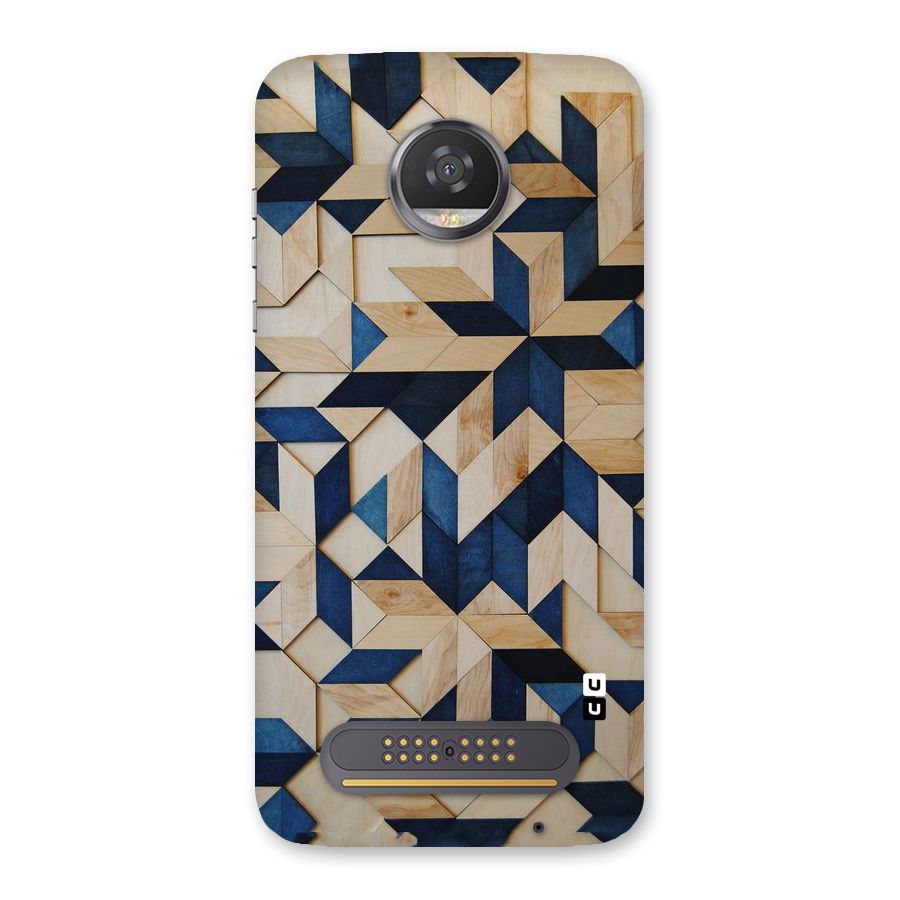 Disorted Wood Blue Back Case for Moto Z2 Play