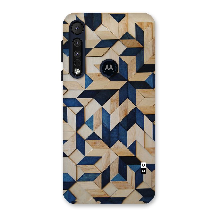 Disorted Wood Blue Back Case for Motorola One Macro
