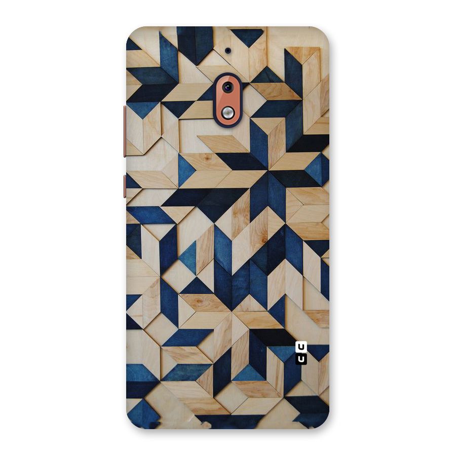 Disorted Wood Blue Back Case for Nokia 2.1