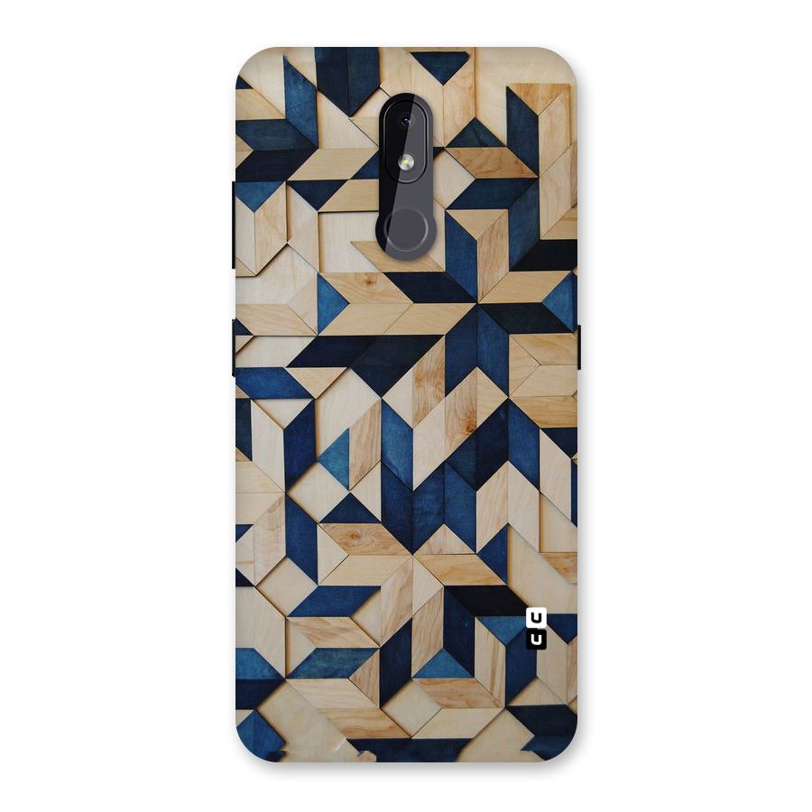 Disorted Wood Blue Back Case for Nokia 3.2