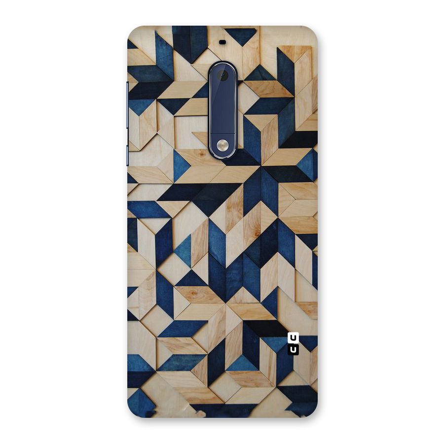 Disorted Wood Blue Back Case for Nokia 5
