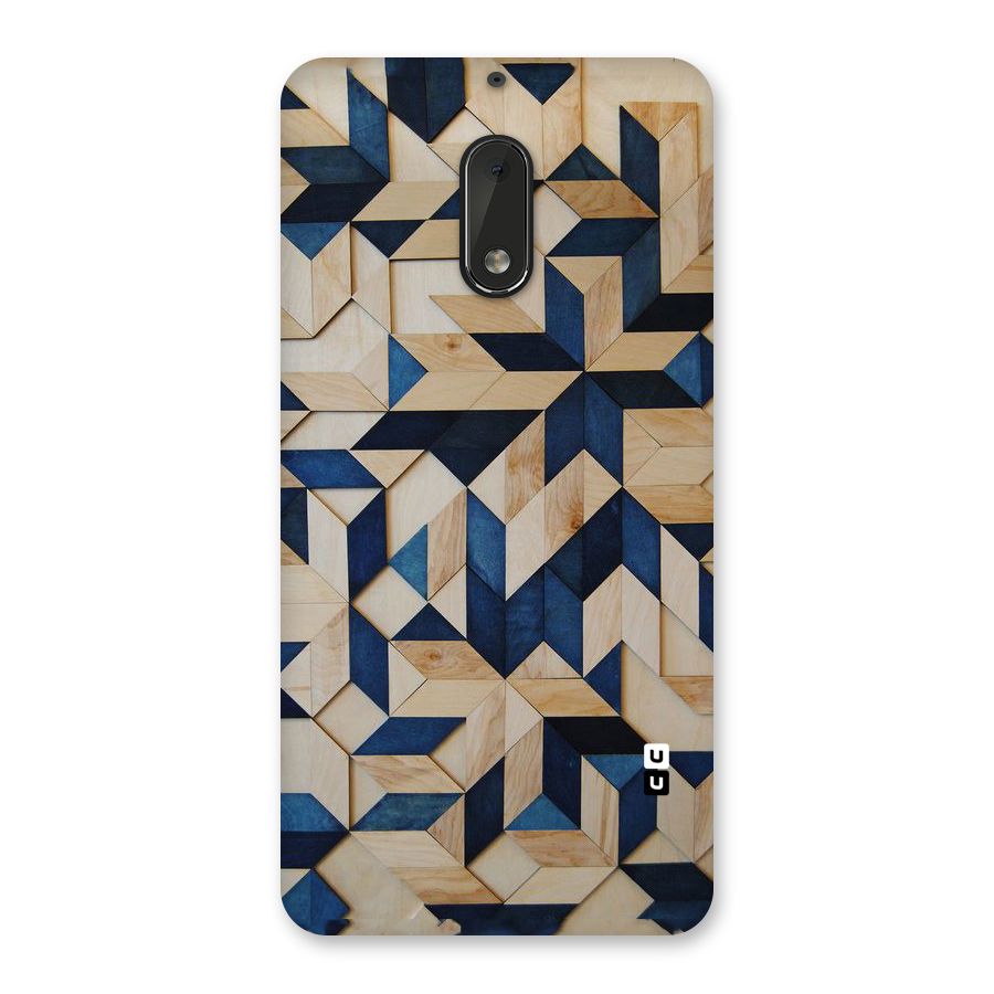 Disorted Wood Blue Back Case for Nokia 6