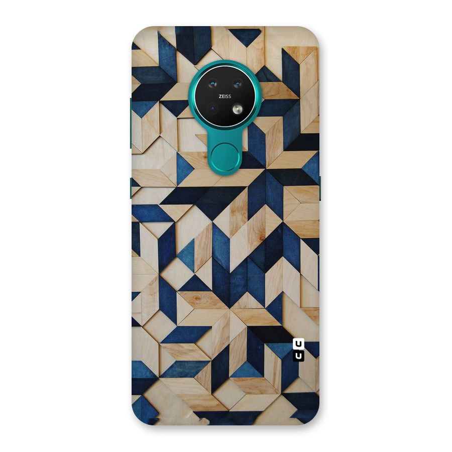 Disorted Wood Blue Back Case for Nokia 7.2