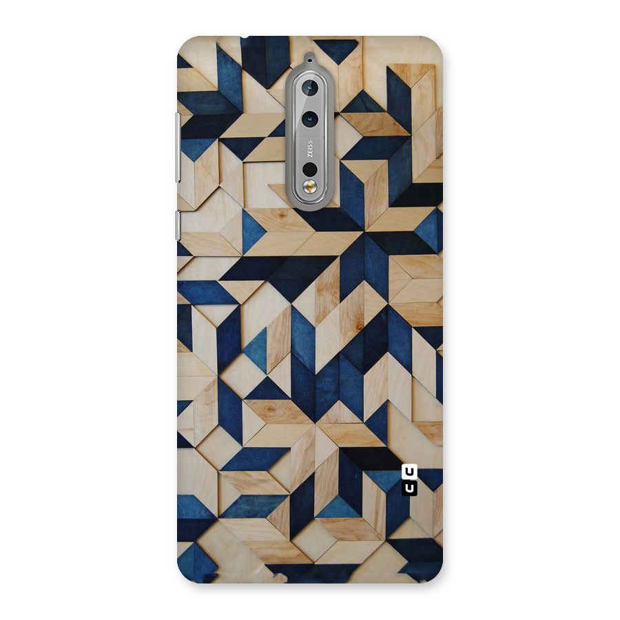 Disorted Wood Blue Back Case for Nokia 8