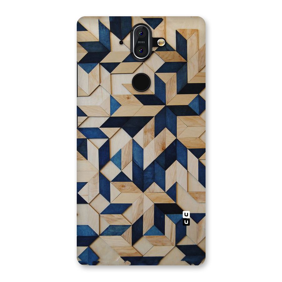 Disorted Wood Blue Back Case for Nokia 8 Sirocco