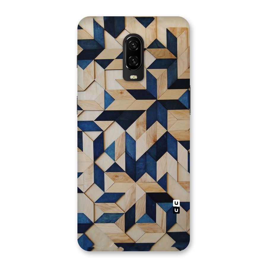 Disorted Wood Blue Back Case for OnePlus 6T
