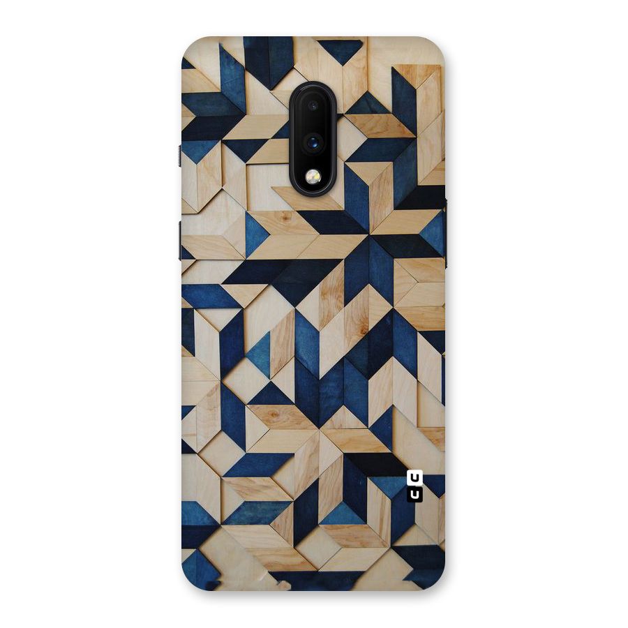 Disorted Wood Blue Back Case for OnePlus 7