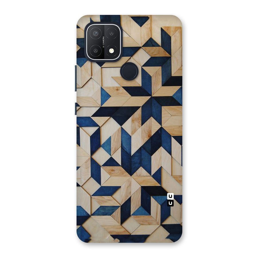 Disorted Wood Blue Back Case for Oppo A15