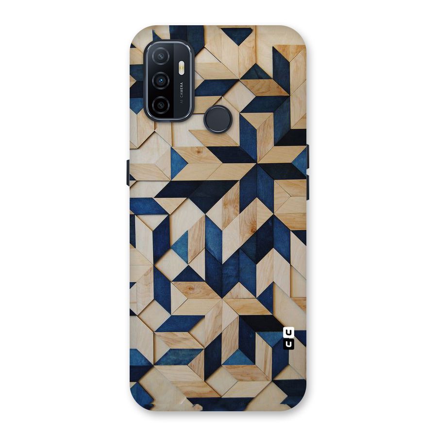 Disorted Wood Blue Back Case for Oppo A32